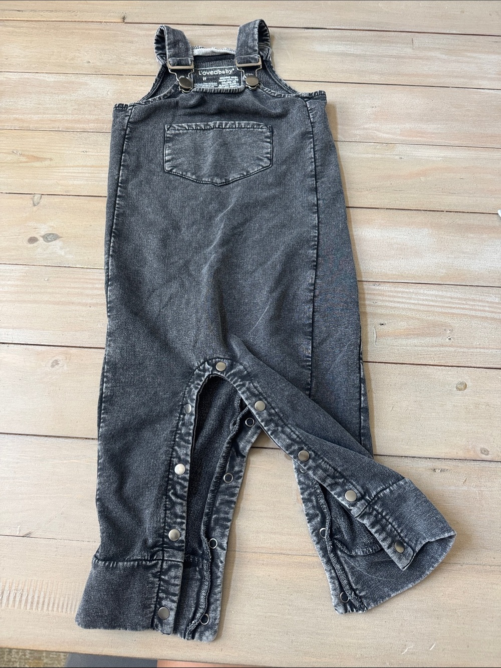 L'ovedbaby Black Washed Overalls